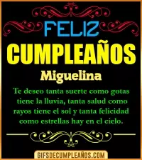 GIF Frases de Cumpleaños Miguelina
